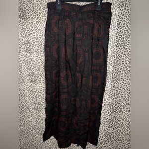 Thompson Black and Red Geometric Maxi Skirt